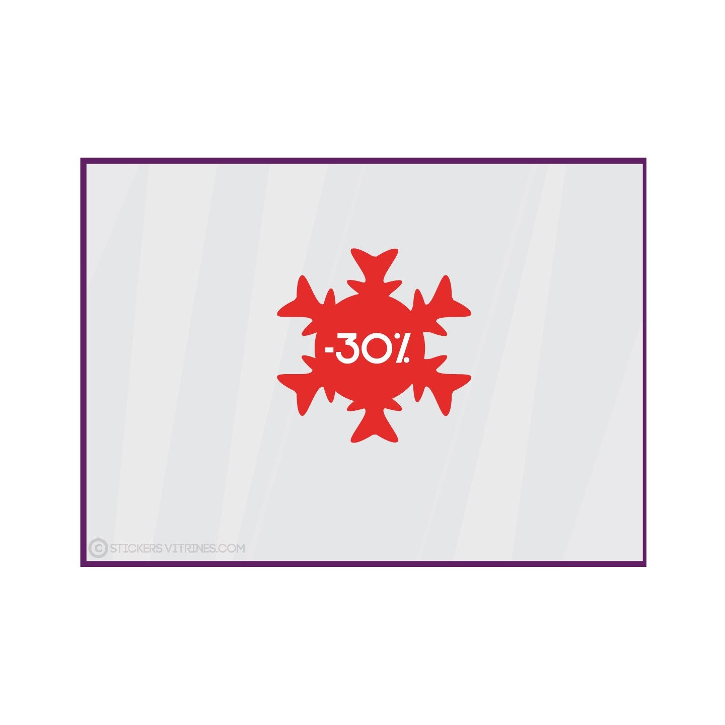Sticker Promotion Flocon -30% soldes hiver destockage braderie liquidation pourcentage mode sport opticien devanture demarque