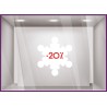 Sticker Promotion Flocon -20% soldes hiver pourcentage lettrage adhesif sport mode opticien parfumerie destockage braderie