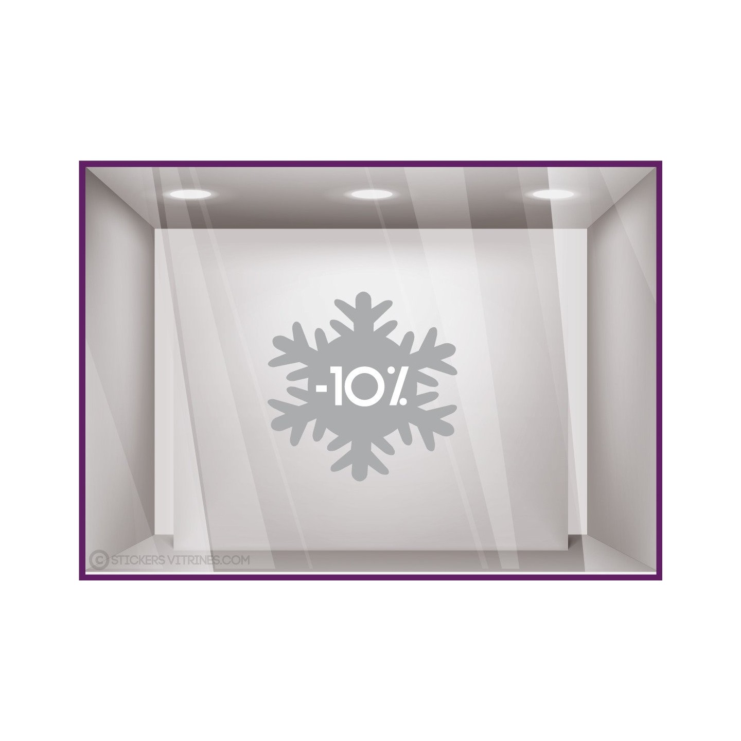 Sticker Promotion Flocon -10% soldes hiver sport mode devanture destockage braderie liquidation neige parfumerie