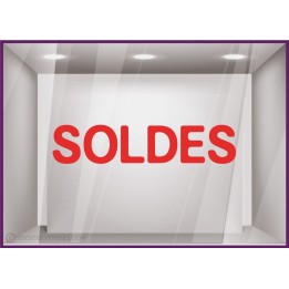 Sticker Soldes Simple destockage braderie liquidation lettrage adhesif texte autocollant mode opticien bijouterie maroquinerie