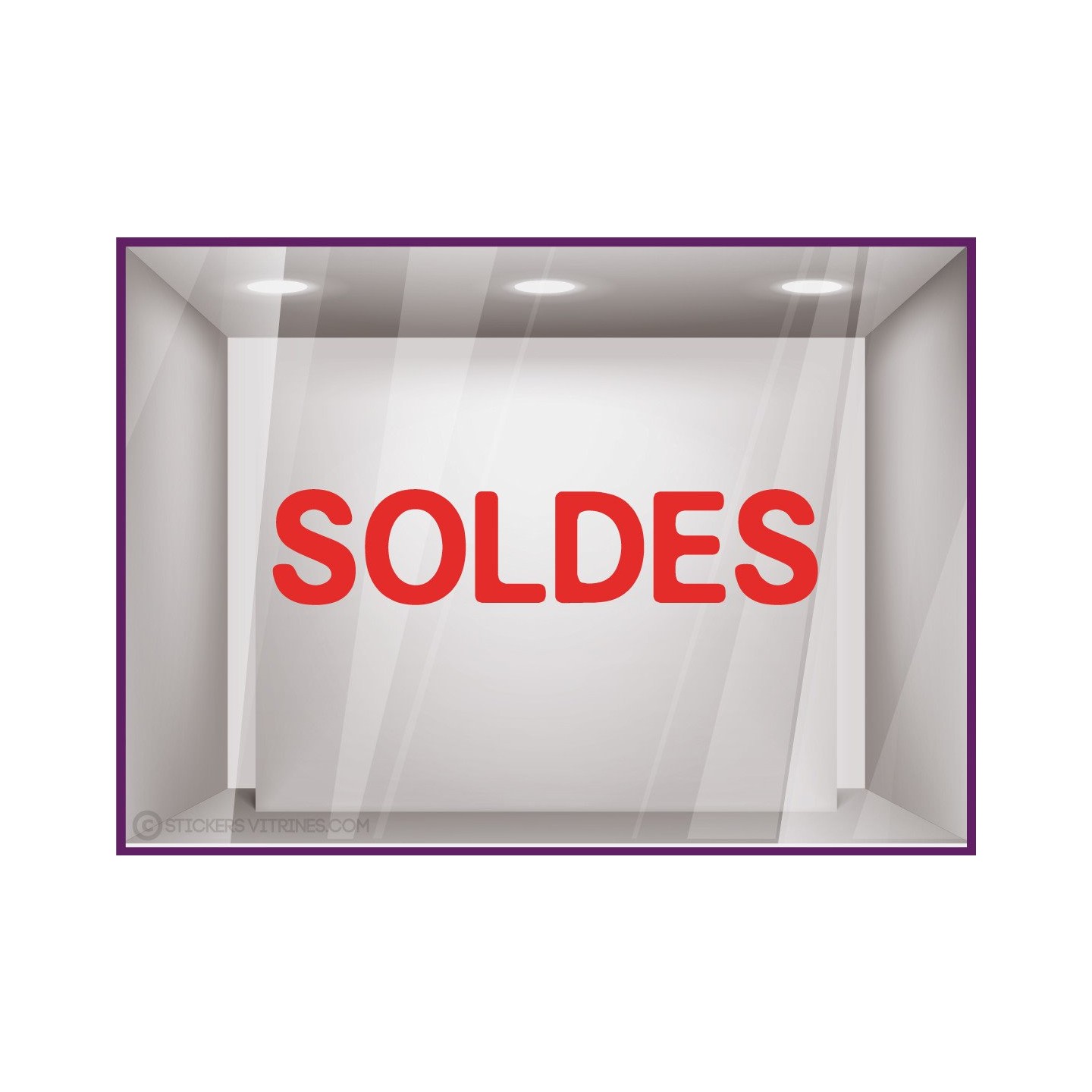 Sticker Soldes Simple destockage braderie liquidation lettrage adhesif texte autocollant mode opticien bijouterie maroquinerie