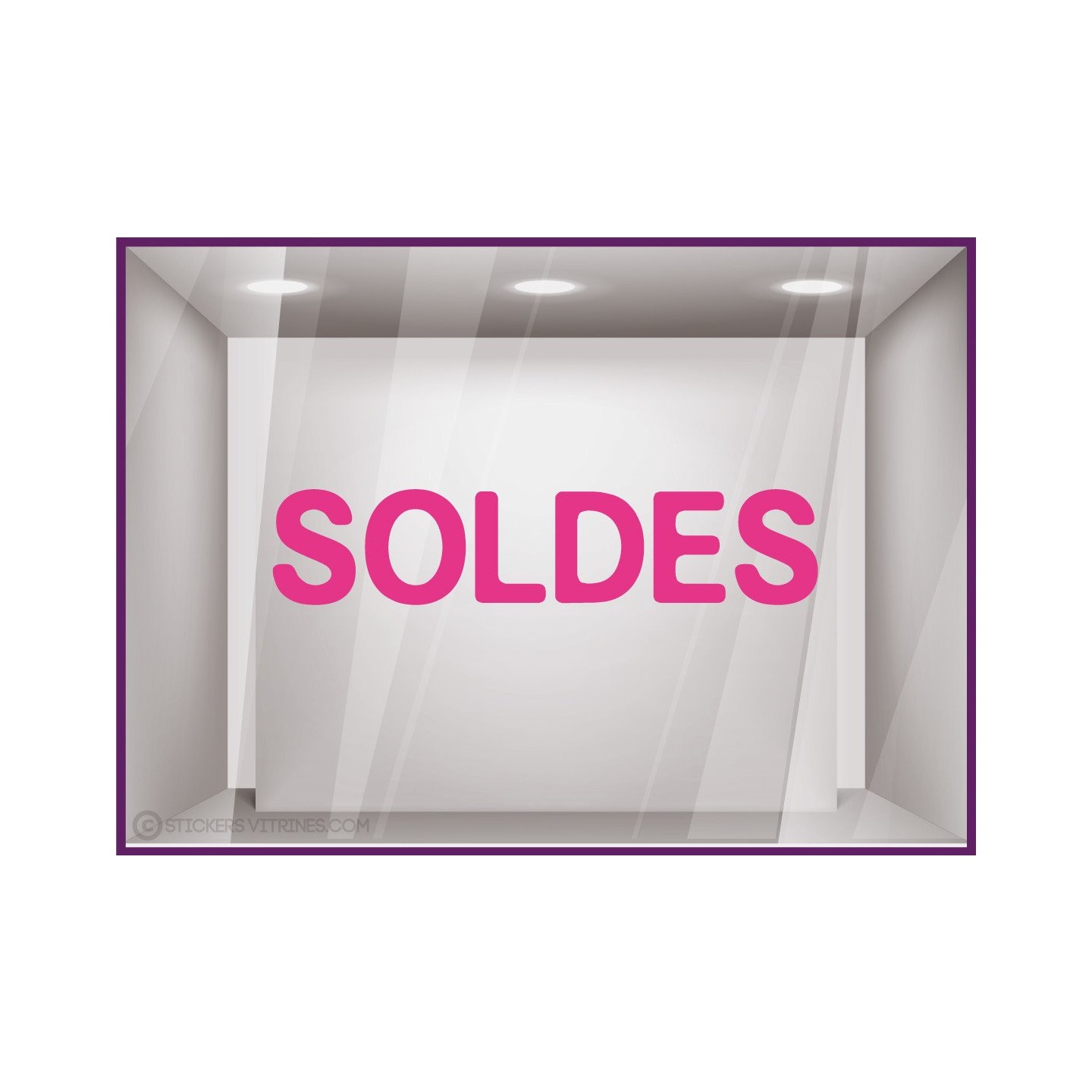 Sticker Soldes Simple destockage braderie liquidation lettrage adhesif texte autocollant mode opticien bijouterie maroquinerie