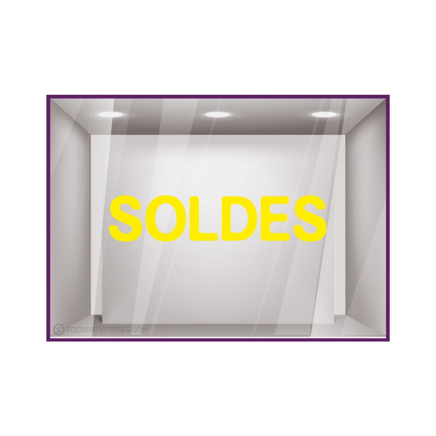 Sticker Soldes Simple destockage braderie liquidation lettrage adhesif texte autocollant mode opticien bijouterie maroquinerie