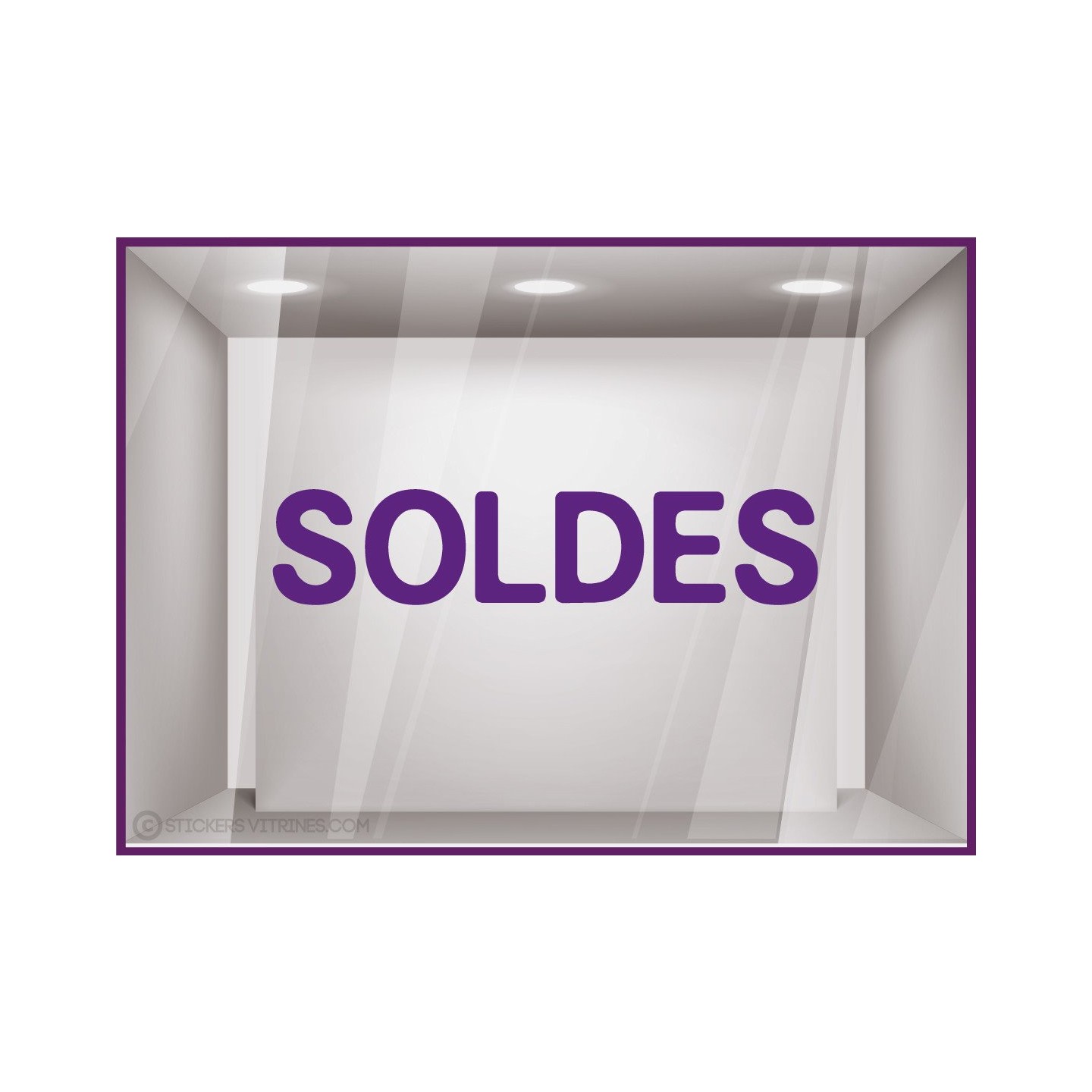 Sticker Soldes Simple destockage braderie liquidation lettrage adhesif texte autocollant mode opticien bijouterie maroquinerie