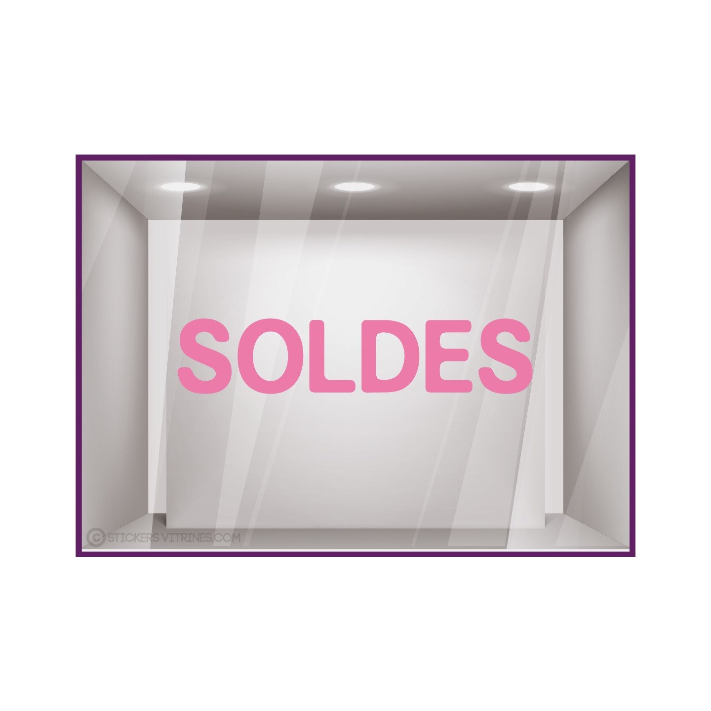 Sticker Soldes Simple destockage braderie liquidation lettrage adhesif texte autocollant mode opticien bijouterie maroquinerie