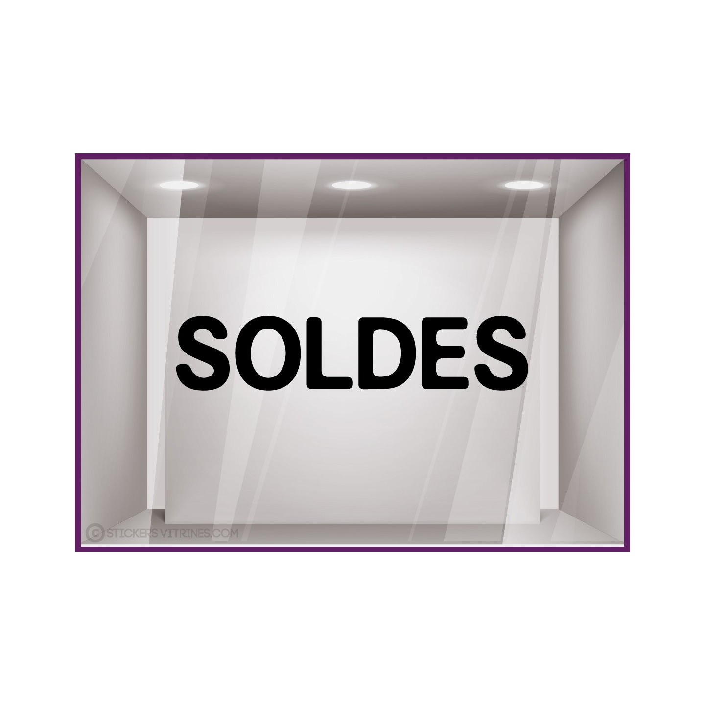 Sticker Soldes Simple destockage braderie liquidation lettrage adhesif texte autocollant mode opticien bijouterie maroquinerie