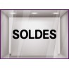 Sticker Soldes Simple destockage braderie liquidation lettrage adhesif texte autocollant mode opticien bijouterie maroquinerie