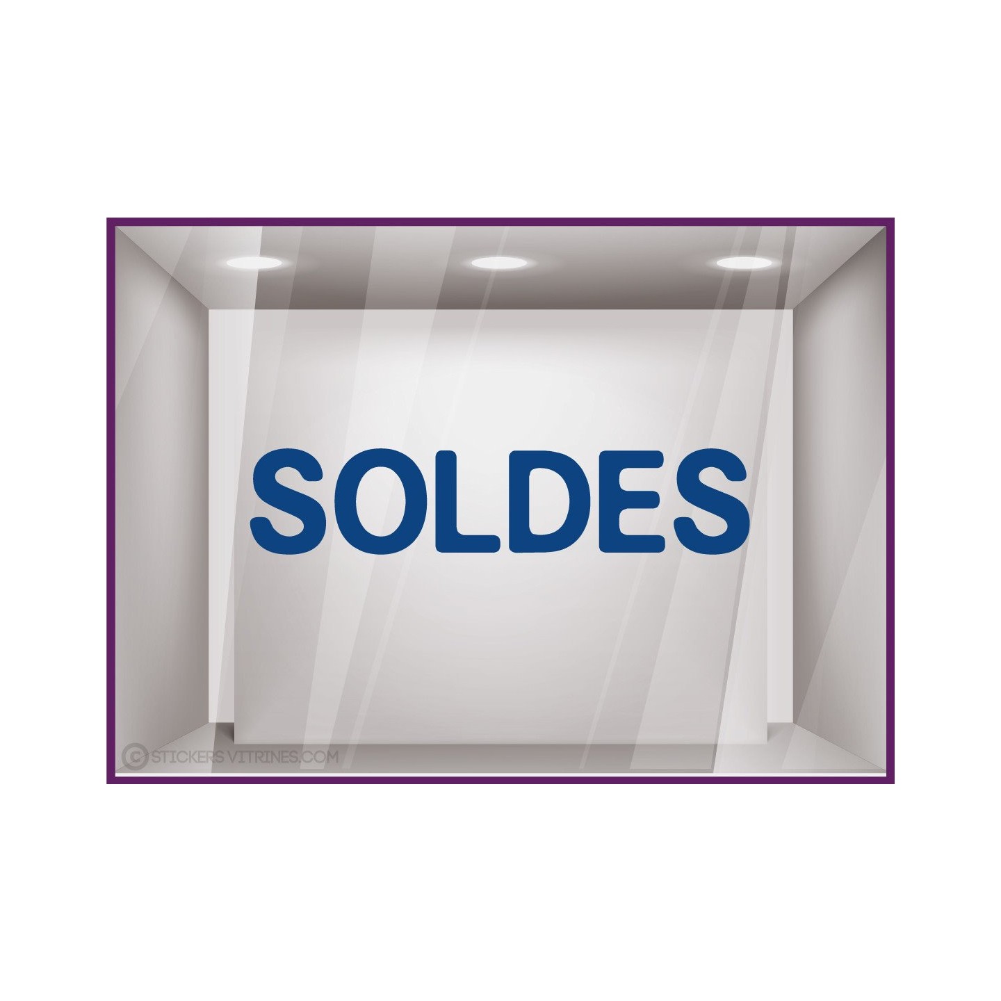 Sticker Soldes Simple destockage braderie liquidation lettrage adhesif texte autocollant mode opticien bijouterie maroquinerie