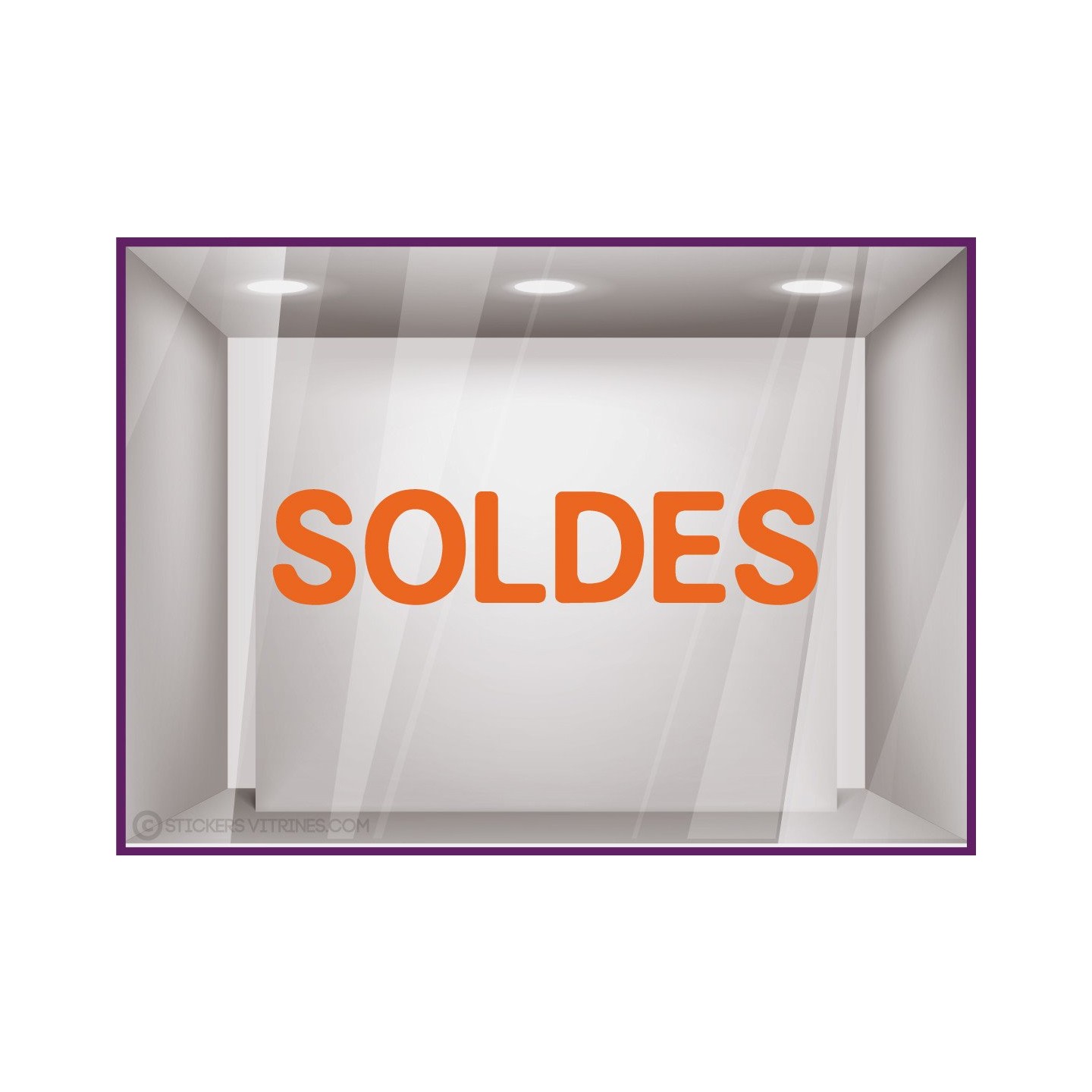 Sticker Soldes Simple destockage braderie liquidation lettrage adhesif texte autocollant mode opticien bijouterie maroquinerie