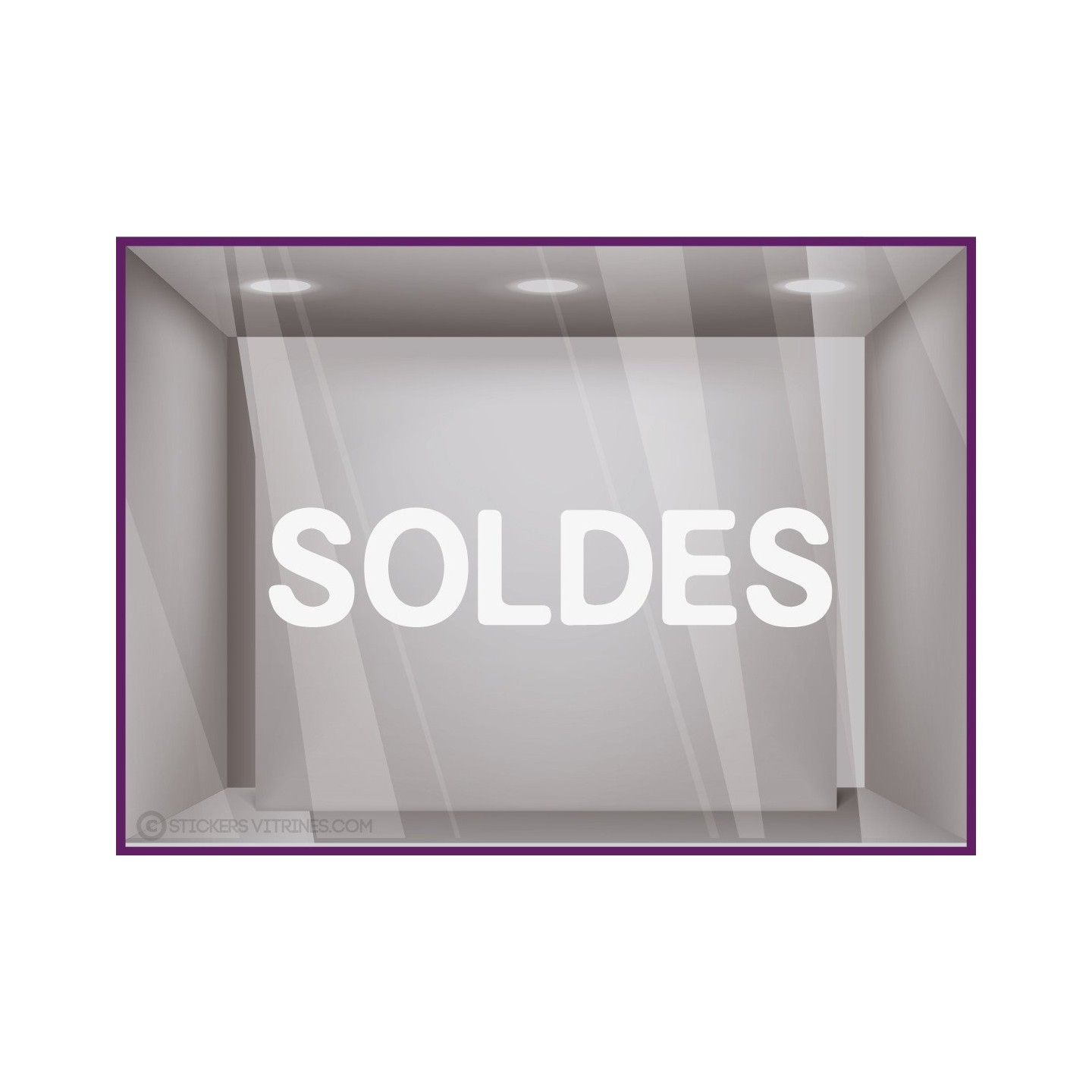Sticker Soldes Simple destockage braderie liquidation lettrage adhesif texte autocollant mode opticien bijouterie maroquinerie