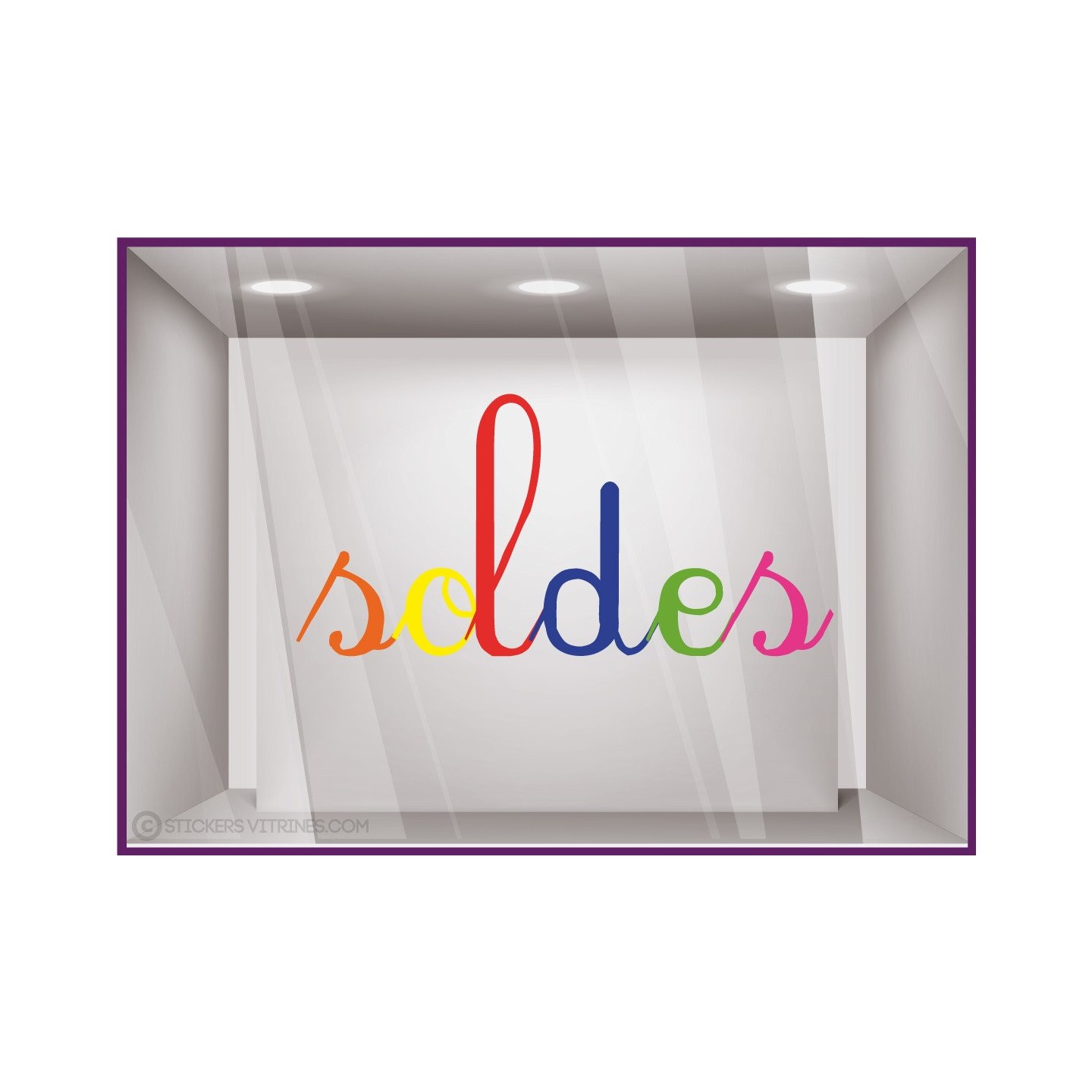 Sticker Soldes Enfants destockage librairie papeterie joeut sport braderie liquidation vitrine devanture commerce