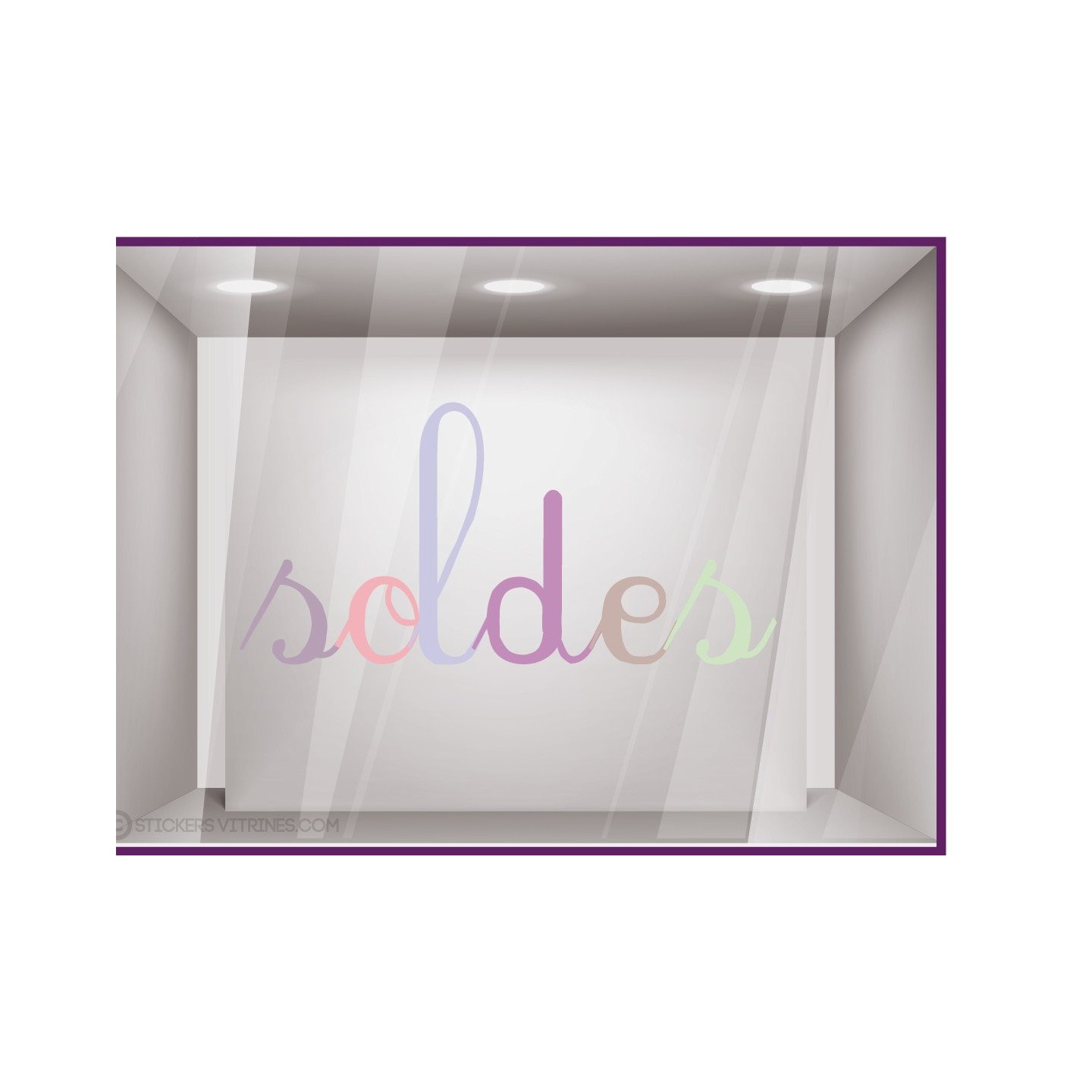 Sticker Soldes Enfants destockage librairie papeterie joeut sport braderie liquidation vitrine devanture commerce