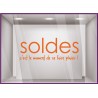 Sticker Soldes Plaisir destockage braderie liquidation promotions maroquinerie mode bijouterie devanture lettrage adhesif
