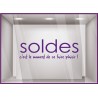Sticker Soldes Plaisir destockage braderie liquidation promotions maroquinerie mode bijouterie devanture lettrage adhesif