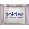 Sticker Soldes Plaisir destockage braderie liquidation promotions maroquinerie mode bijouterie devanture lettrage adhesif