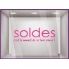 Sticker Soldes Plaisir destockage braderie liquidation promotions maroquinerie mode bijouterie devanture lettrage adhesif