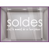 Sticker Soldes Plaisir destockage braderie liquidation promotions maroquinerie mode bijouterie devanture lettrage adhesif