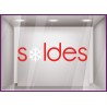 Stickers Soldes Flocons promotion hiver pourcentage lettrage vitrophanie autocollant mode maroquinerie