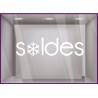 Stickers Soldes Flocons promotion hiver pourcentage lettrage vitrophanie autocollant mode maroquinerie