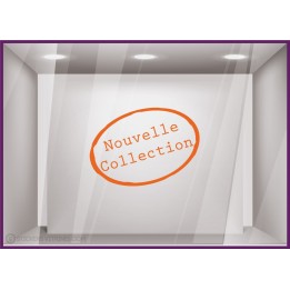 Sticker Nouvelle Collection Tampon magasin mode boutique commerce vitrine devanture bijouterie adhesif lettrage