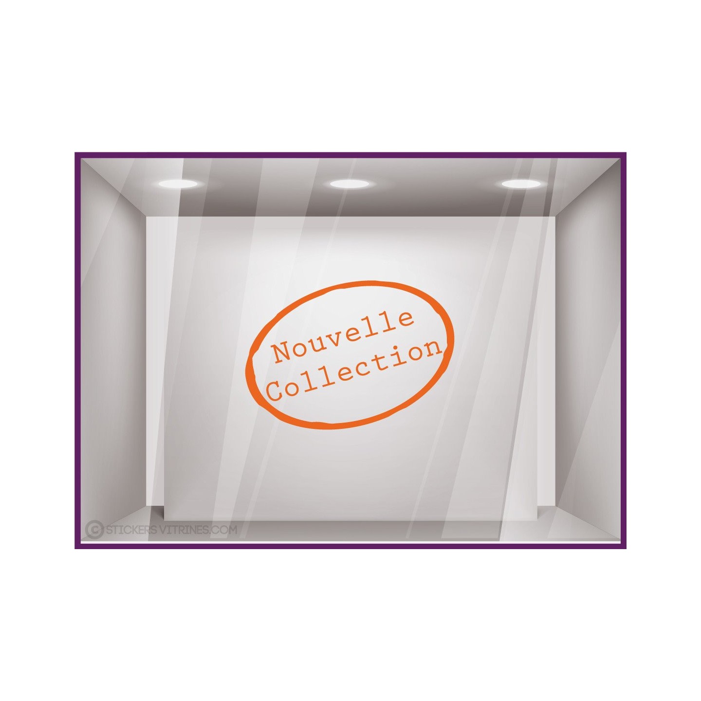 Sticker Nouvelle Collection Tampon magasin mode boutique commerce vitrine devanture bijouterie adhesif lettrage