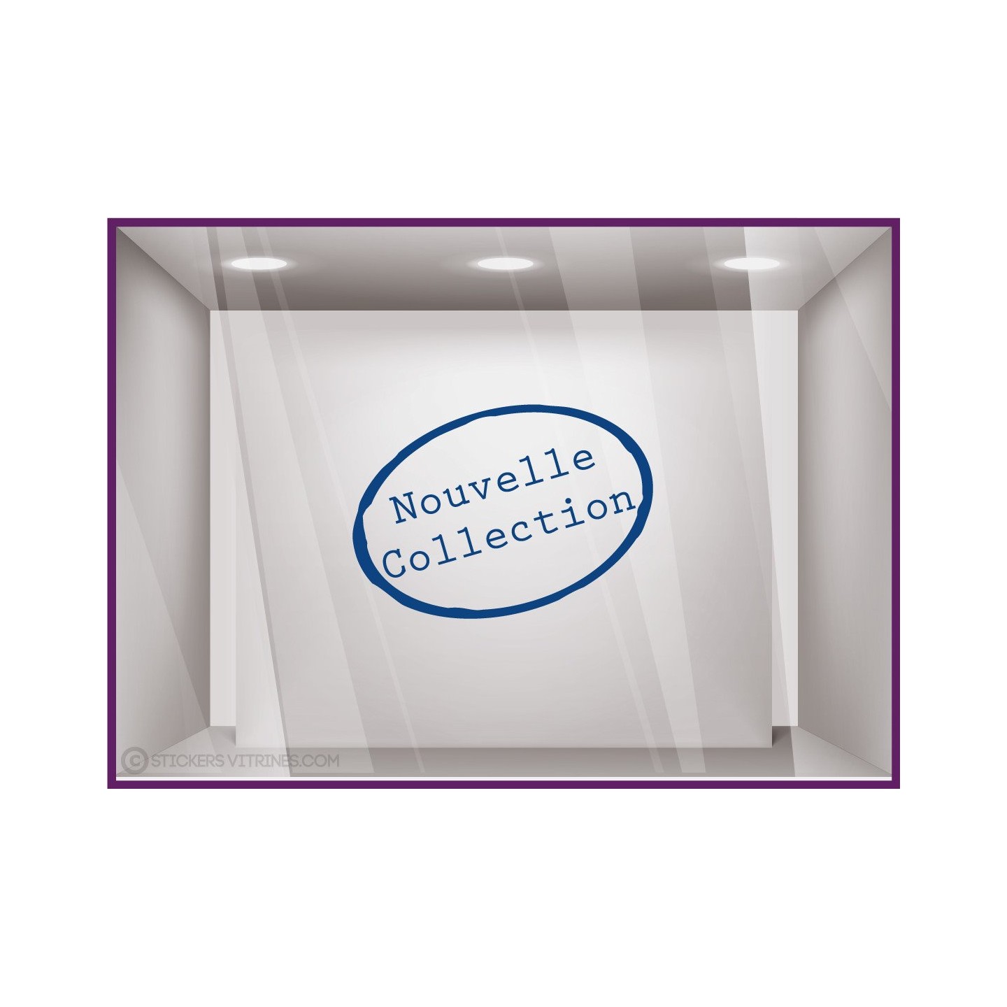 Sticker Nouvelle Collection Tampon magasin mode boutique commerce vitrine devanture bijouterie adhesif lettrage