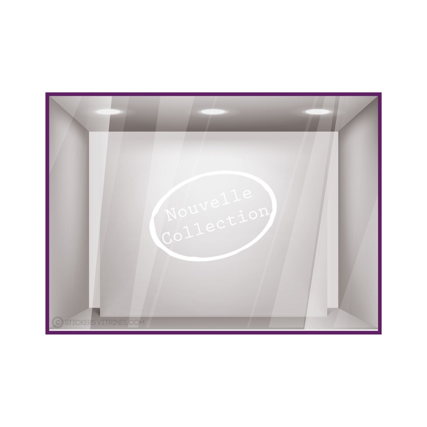 Sticker Nouvelle Collection Tampon magasin mode boutique commerce vitrine devanture bijouterie adhesif lettrage