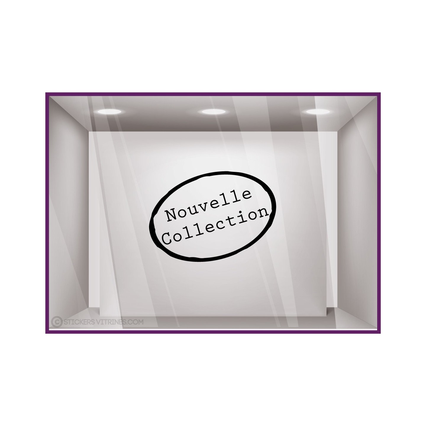 Sticker Nouvelle Collection Tampon magasin mode boutique commerce vitrine devanture bijouterie adhesif lettrage