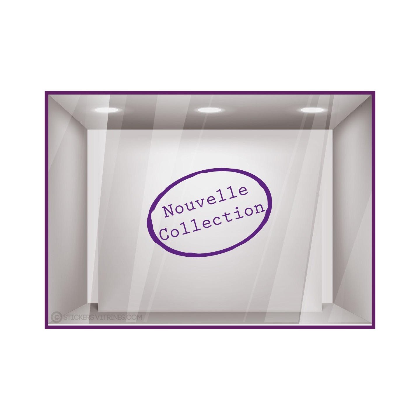 Sticker Nouvelle Collection Tampon magasin mode boutique commerce vitrine devanture bijouterie adhesif lettrage