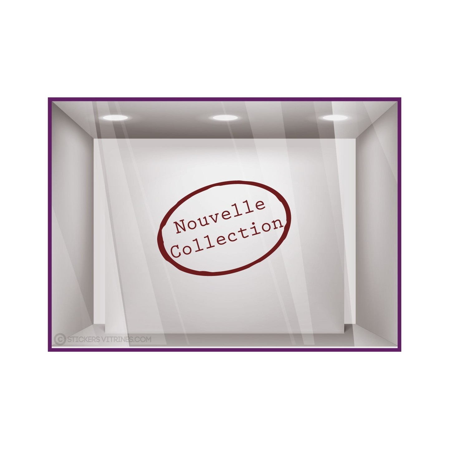 Sticker Nouvelle Collection Tampon magasin mode boutique commerce vitrine devanture bijouterie adhesif lettrage