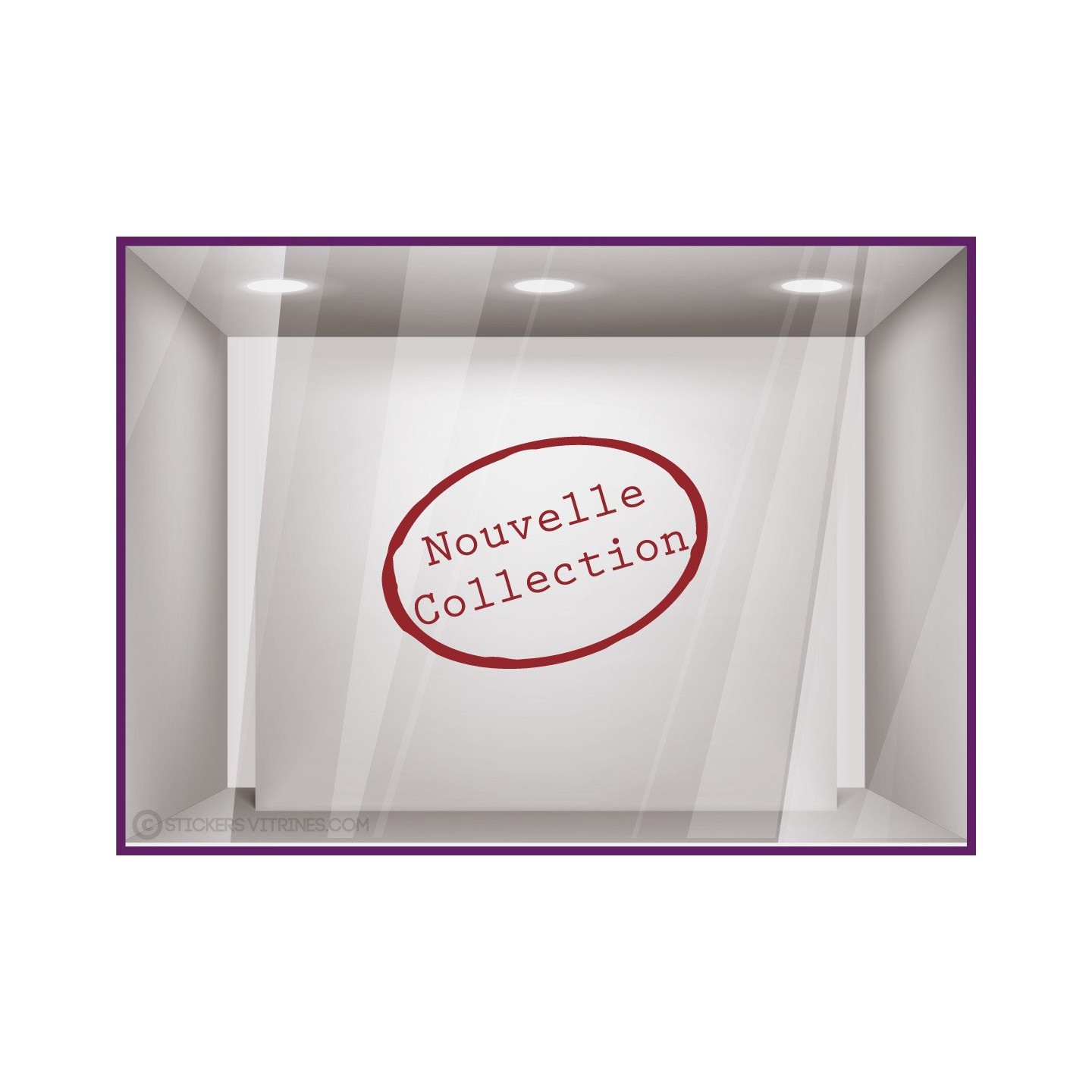 Sticker Nouvelle Collection Tampon magasin mode boutique commerce vitrine devanture bijouterie adhesif lettrage