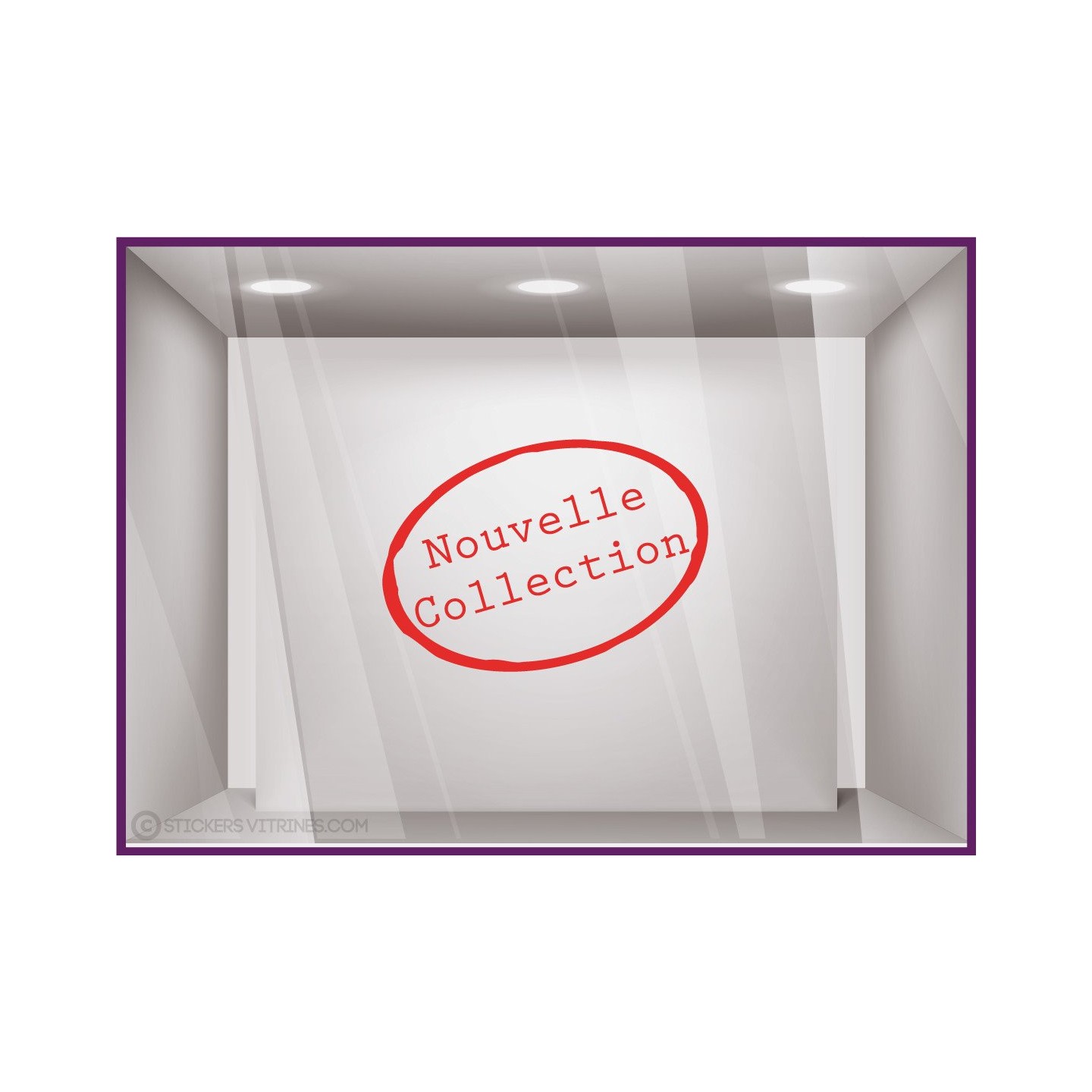 Sticker Nouvelle Collection Tampon magasin mode boutique commerce vitrine devanture bijouterie adhesif lettrage
