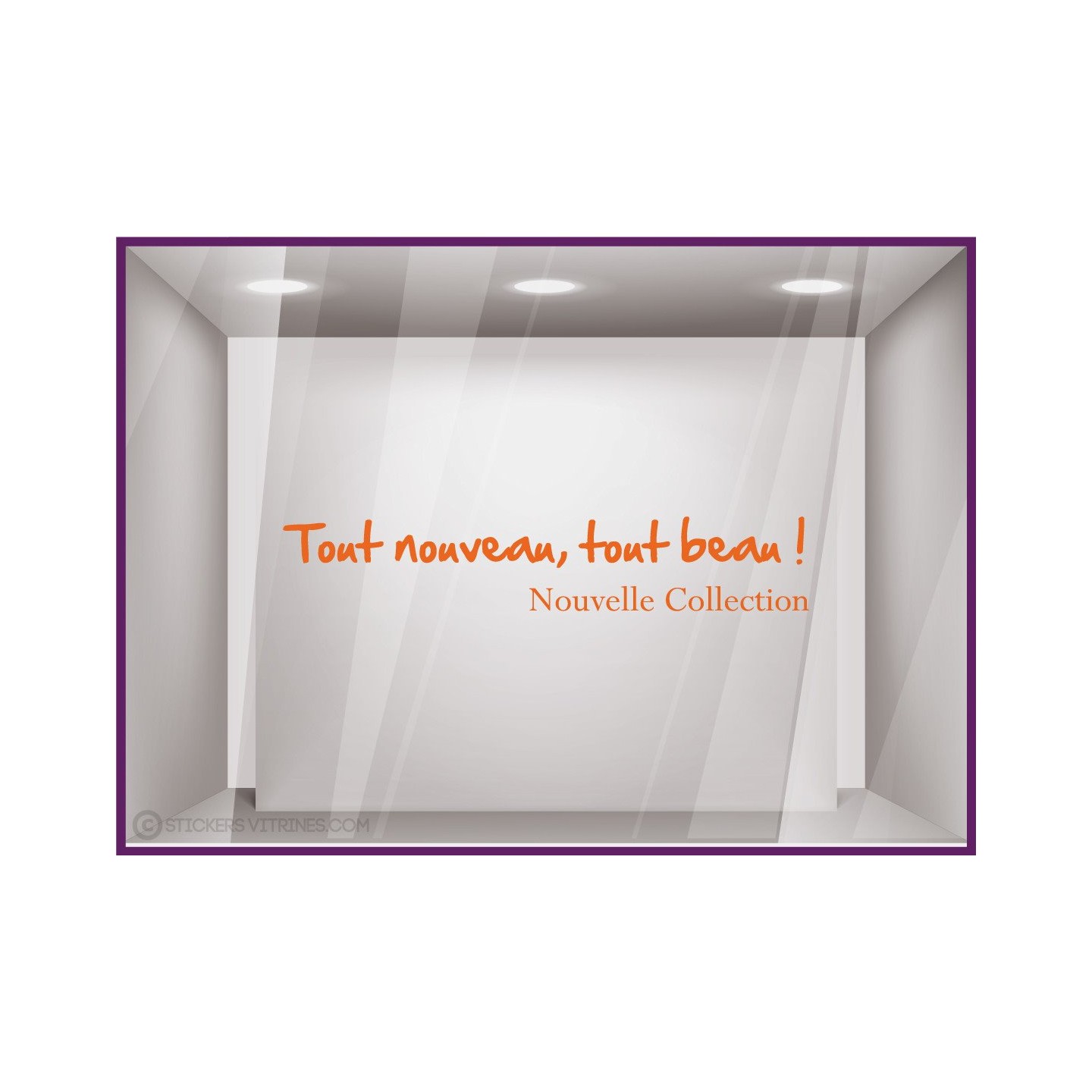 Sticker Tout nouveau, tout beau! nouvelle collection devanture enseigne mode parfumerie chaussure accessoires decoration