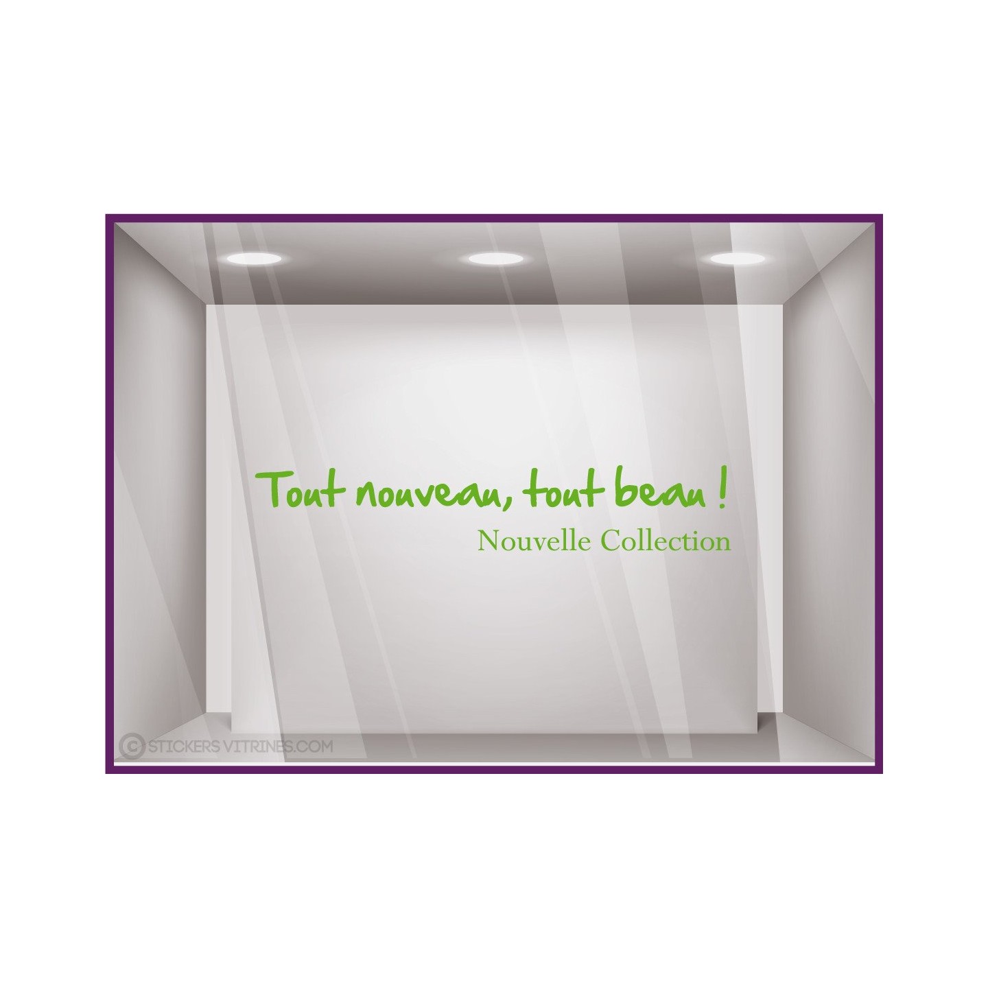 Sticker Tout nouveau, tout beau! nouvelle collection devanture enseigne mode parfumerie chaussure accessoires decoration