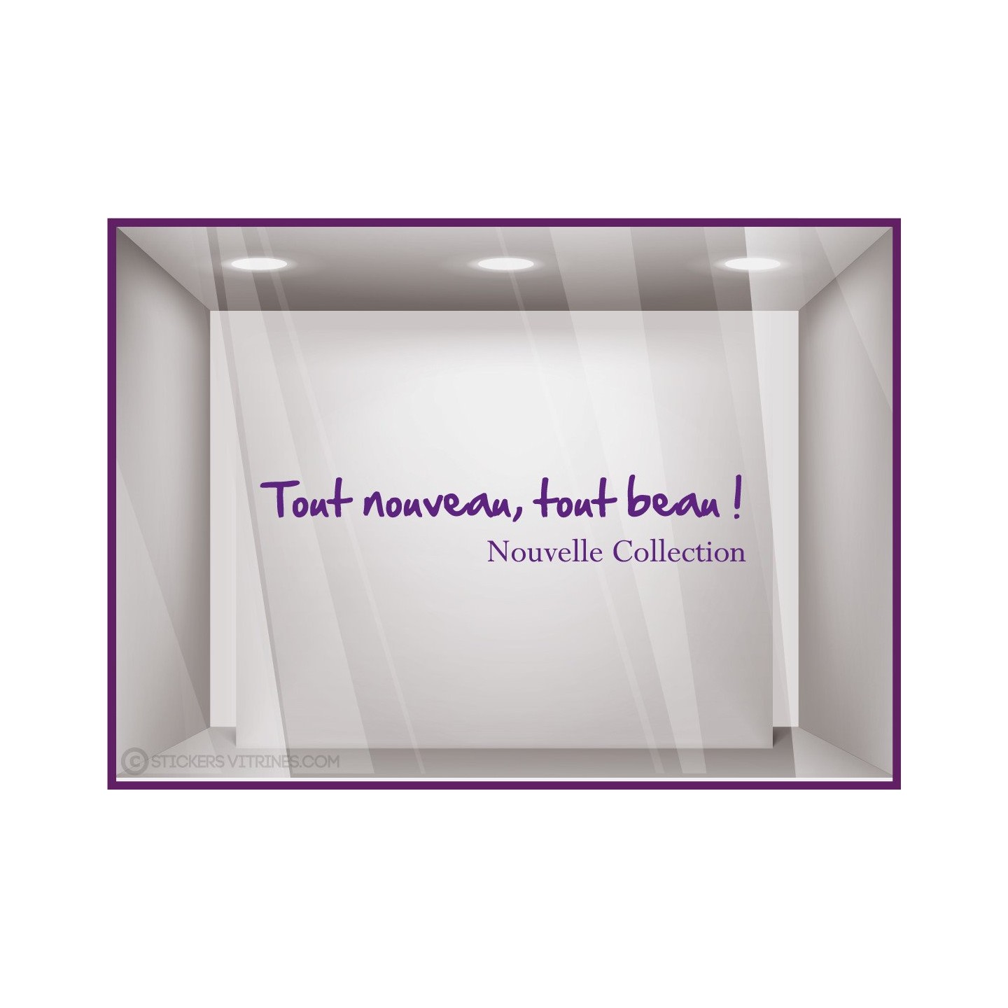 Sticker Tout nouveau, tout beau! nouvelle collection devanture enseigne mode parfumerie chaussure accessoires decoration