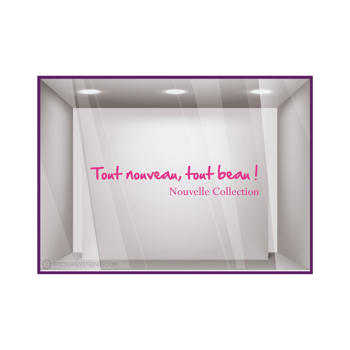 Sticker Tout nouveau, tout beau! nouvelle collection devanture enseigne mode parfumerie chaussure accessoires decoration