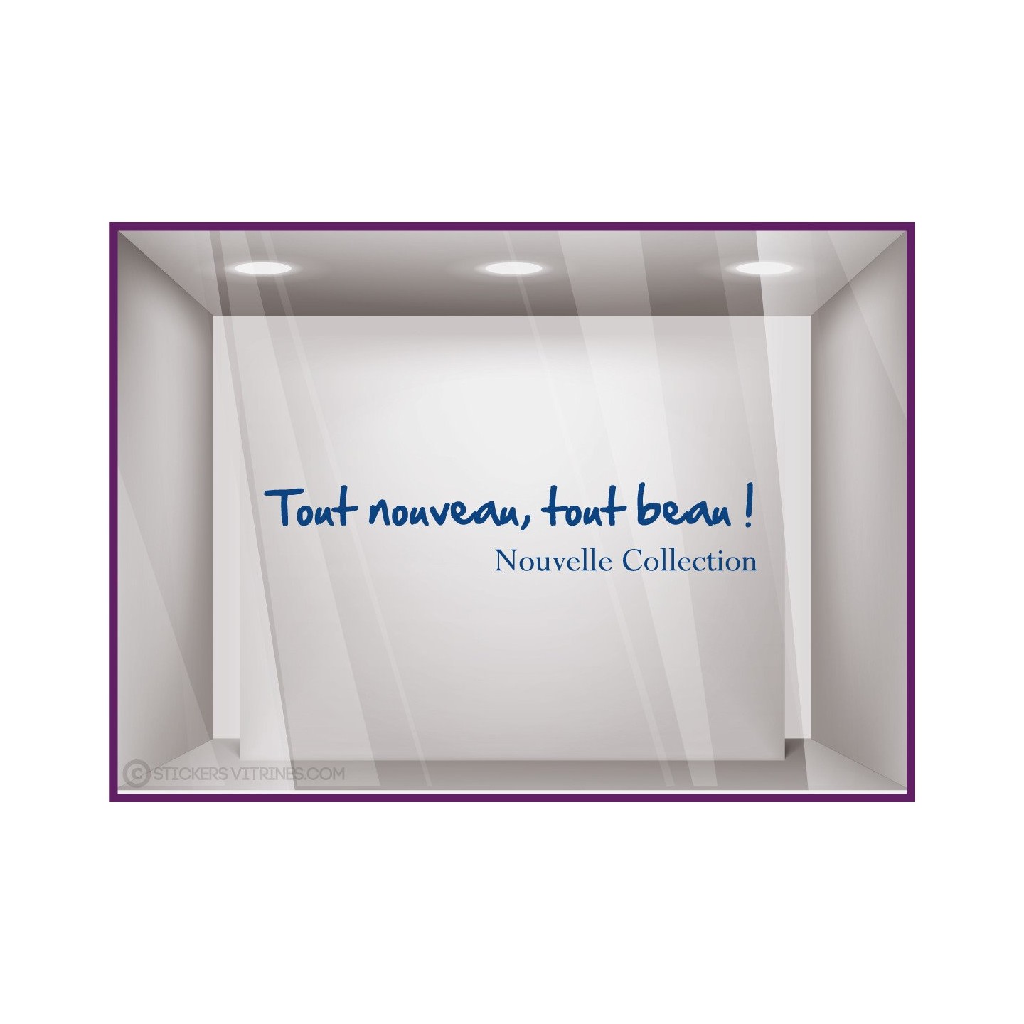 Sticker Tout nouveau, tout beau! nouvelle collection devanture enseigne mode parfumerie chaussure accessoires decoration