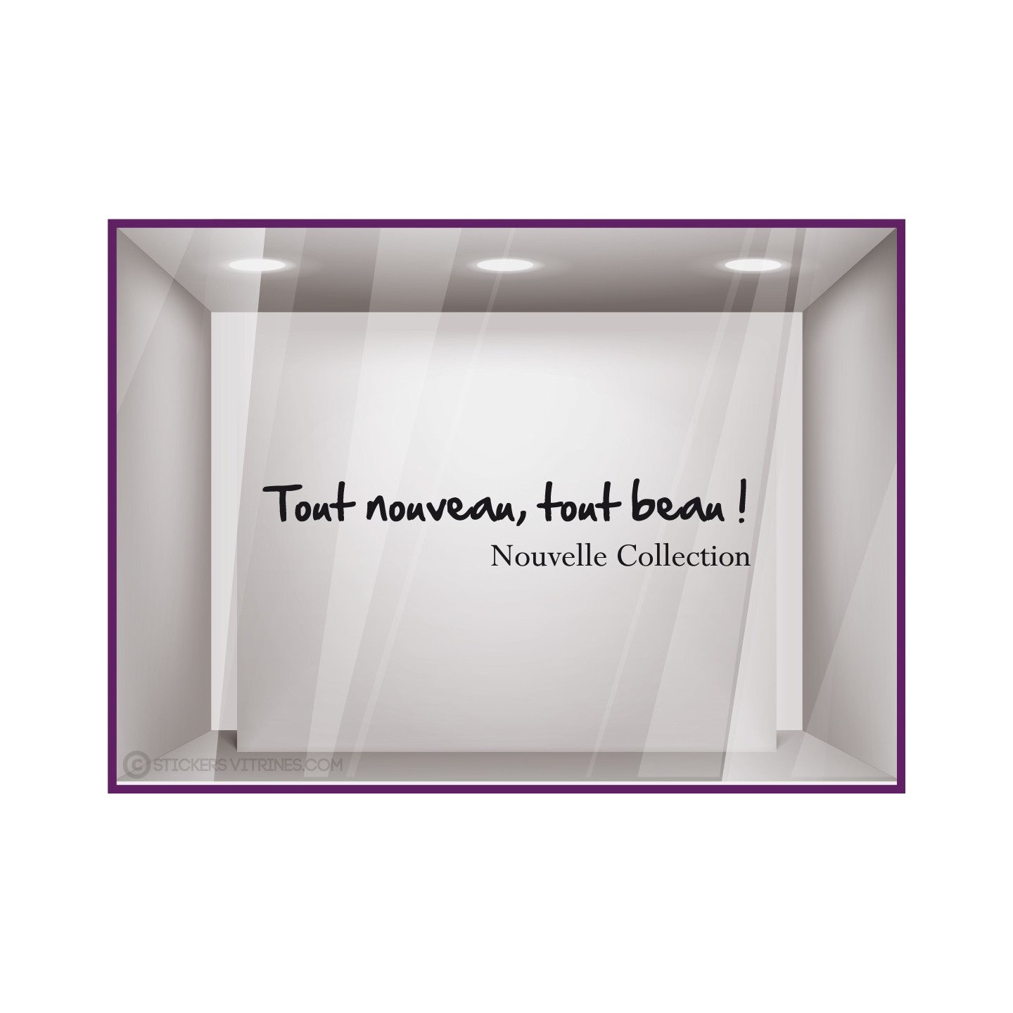 Sticker Tout nouveau, tout beau! nouvelle collection devanture enseigne mode parfumerie chaussure accessoires decoration