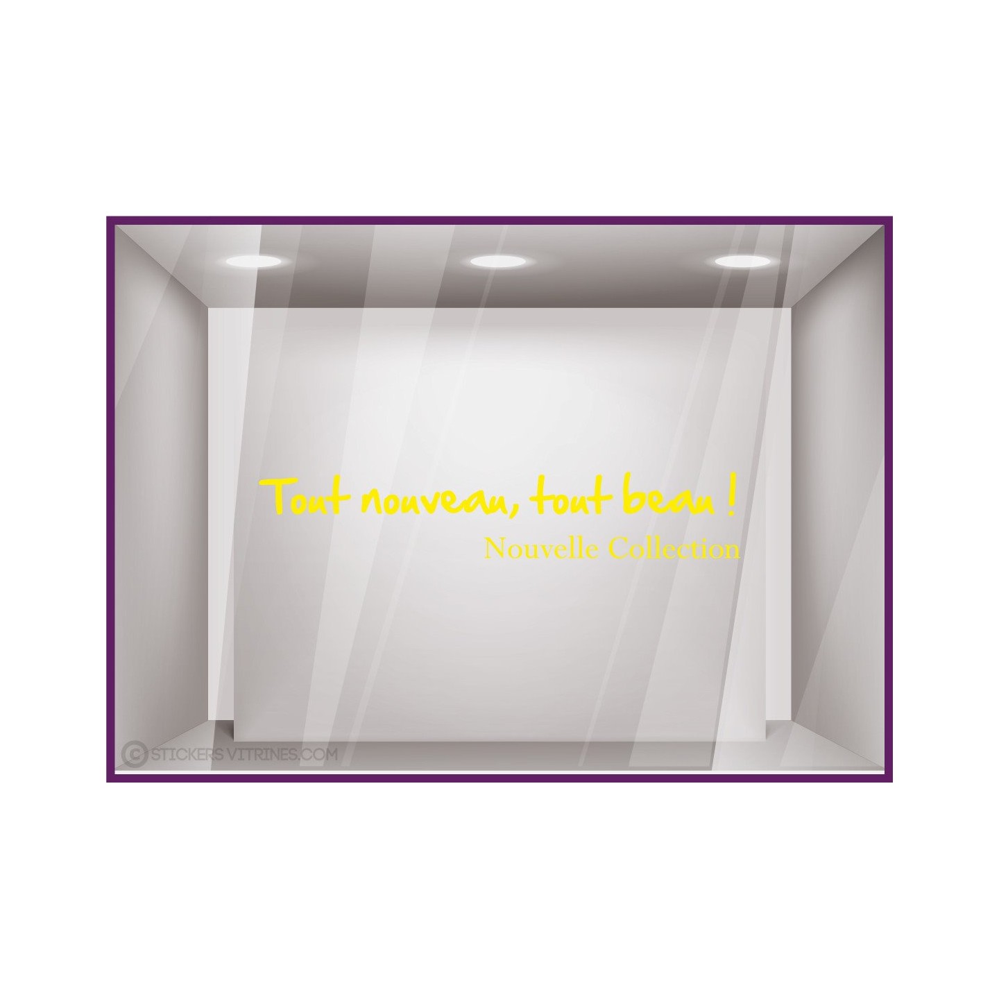 Sticker Tout nouveau, tout beau! nouvelle collection devanture enseigne mode parfumerie chaussure accessoires decoration