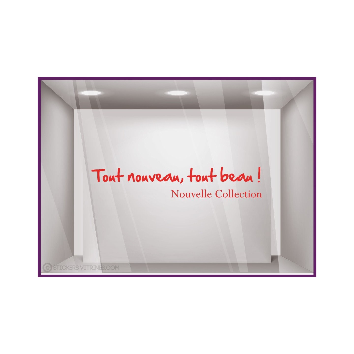 Sticker Tout nouveau, tout beau! nouvelle collection devanture enseigne mode parfumerie chaussure accessoires decoration