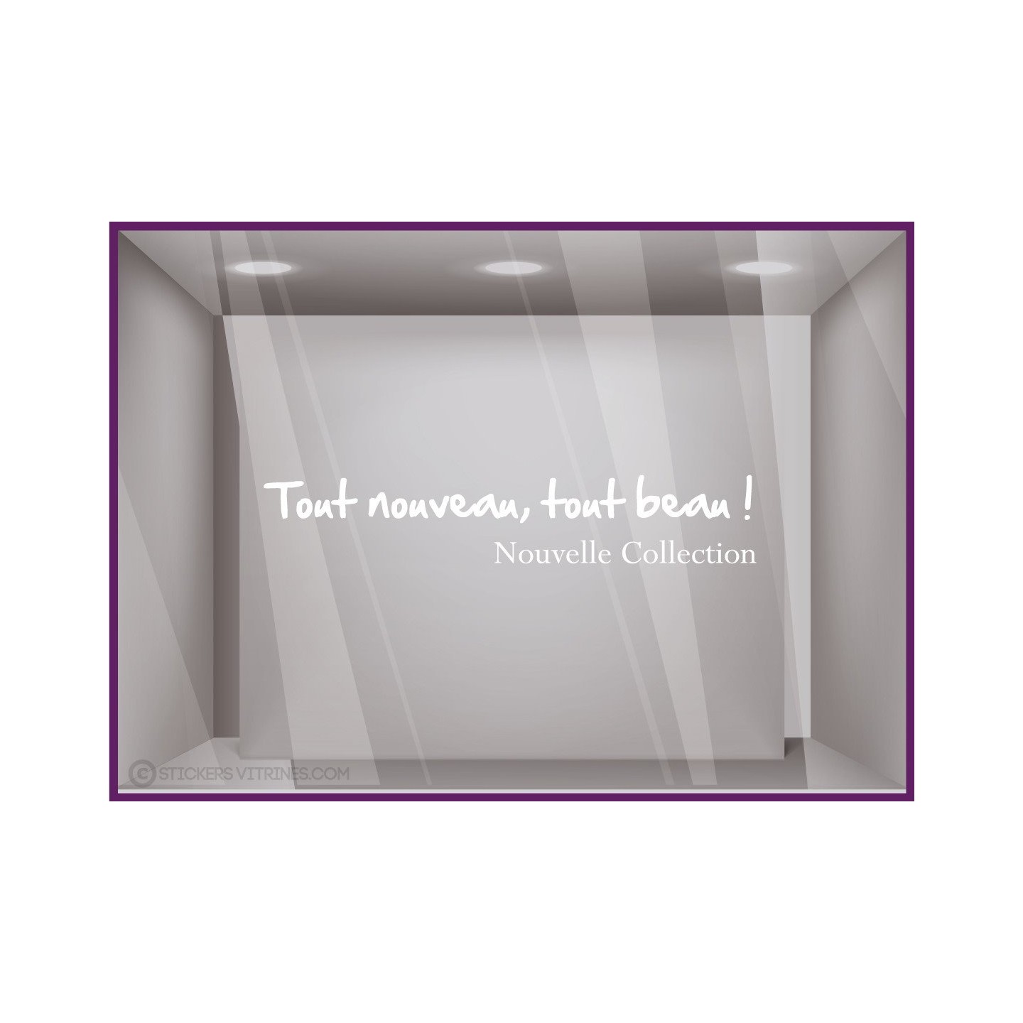 Sticker Tout nouveau, tout beau! nouvelle collection devanture enseigne mode parfumerie chaussure accessoires decoration