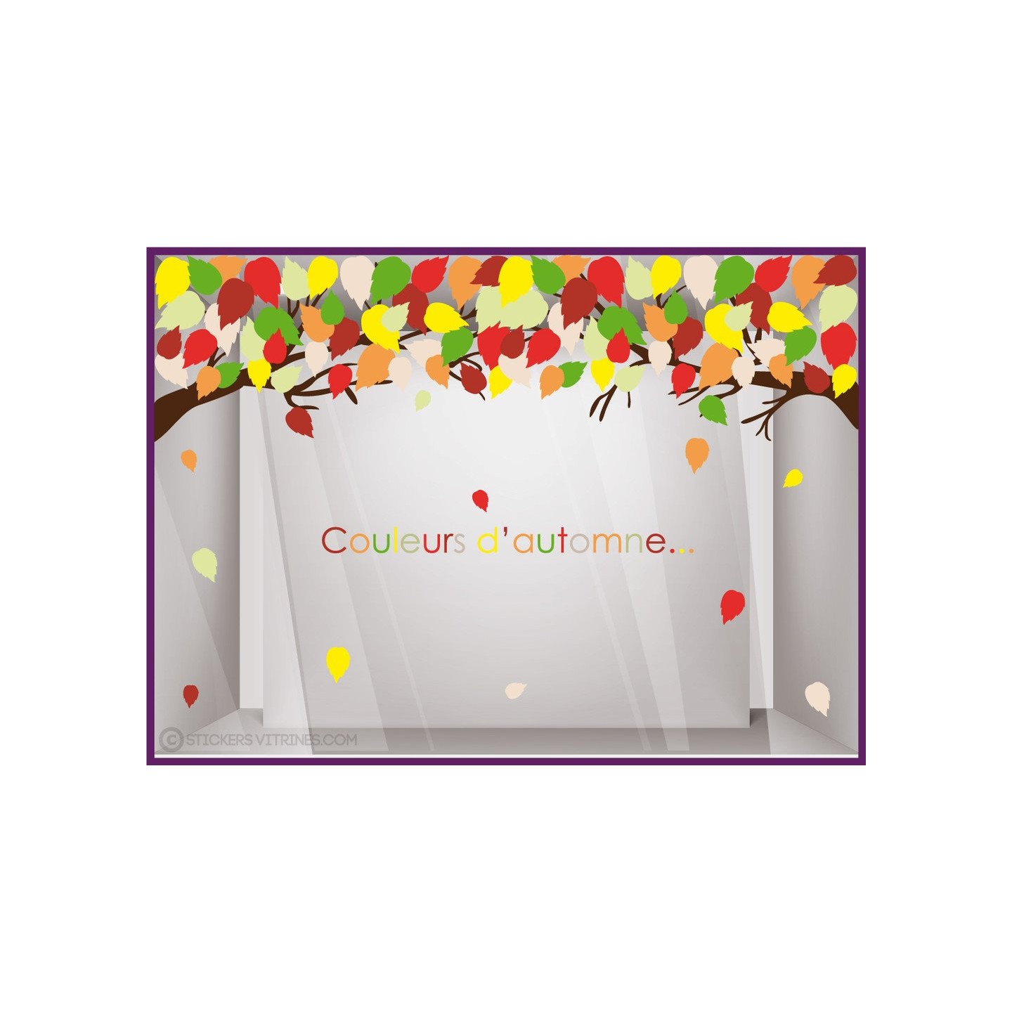 Kit Stickers d'Automne vitre devanture idee decoration magasin calicot vitrophanie