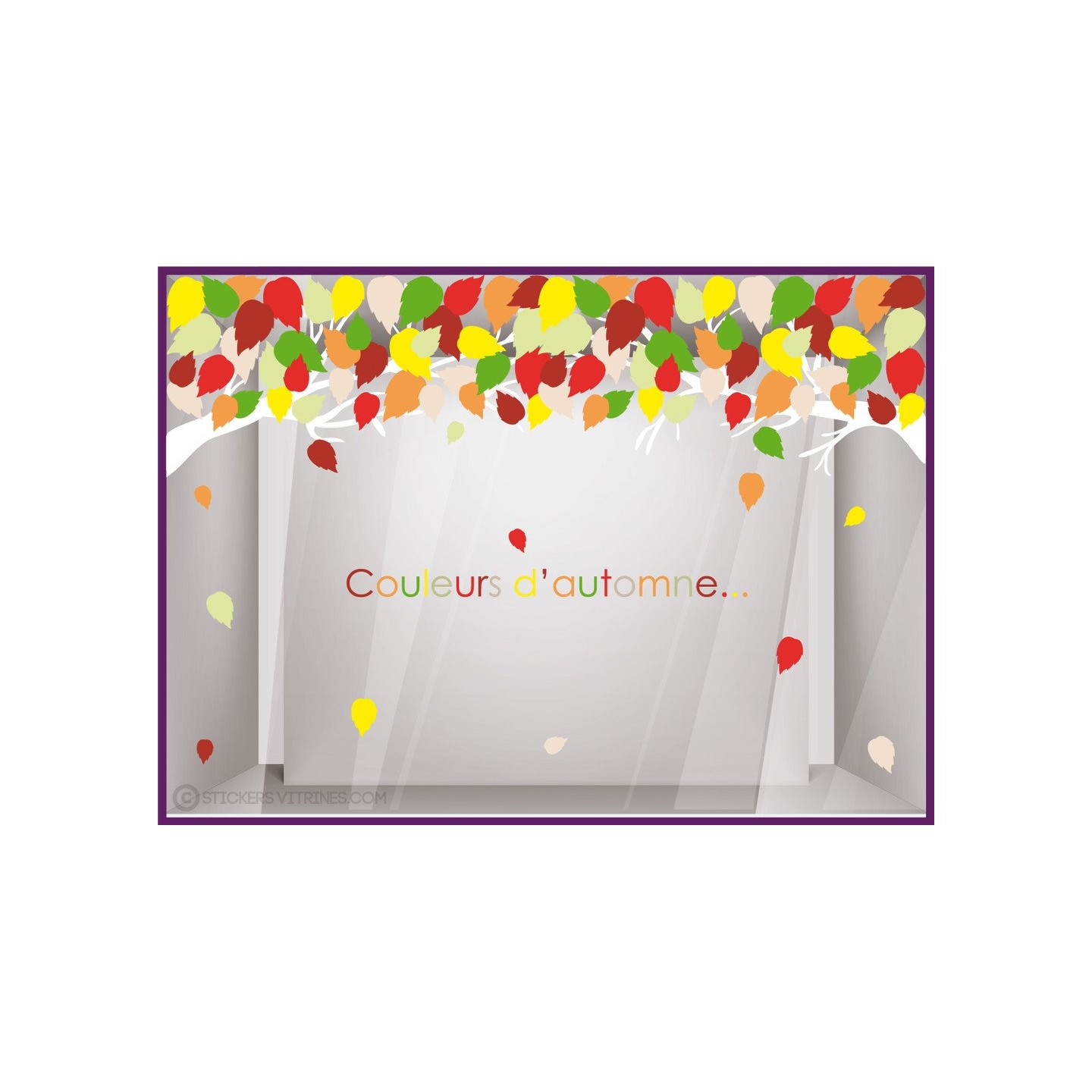 Kit Stickers d'Automne vitre devanture idee decoration magasin calicot vitrophanie