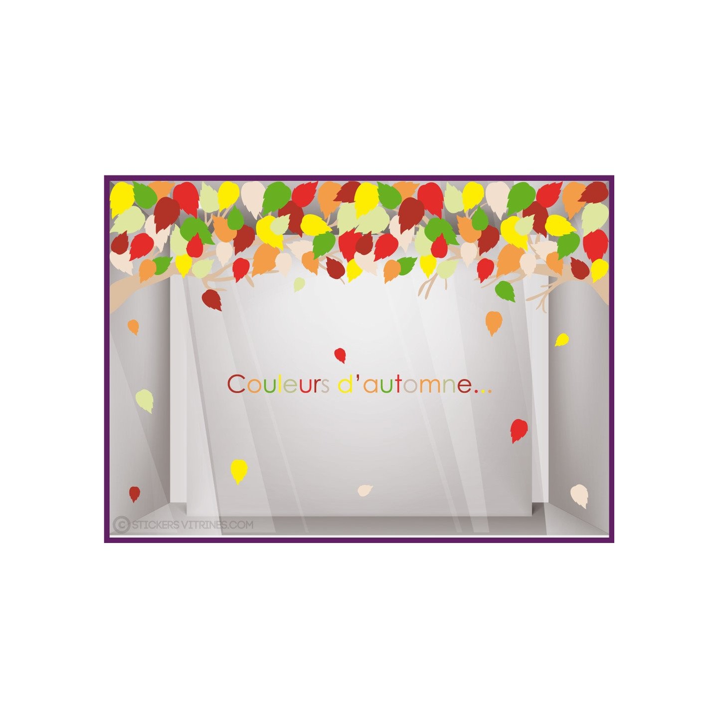 Kit Stickers d'Automne vitre devanture idee decoration magasin calicot vitrophanie