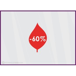 Sticker Promotion Feuille -60%