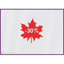 Sticker Promotion Feuille -30%