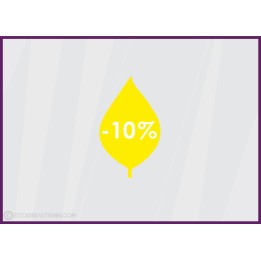 Sticker-Promotion Feuille -10%-Soldes-automne-vitrine-devanture-boutique-pourcentage-promotion