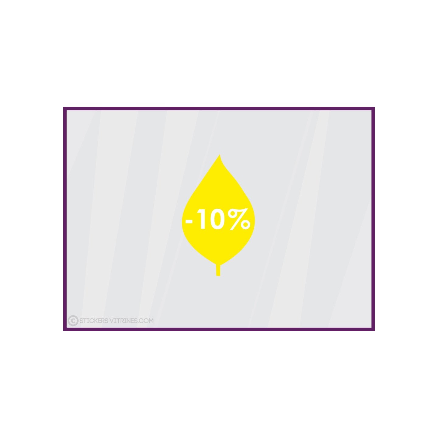 Sticker-Promotion Feuille -10%-Soldes-automne-vitrine-devanture-boutique-pourcentage-promotion