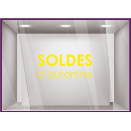 Sticker Soldes d'Automne commerce boutqiue vitrophanie idee decoration