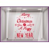 Sticker Merry Christmas and a Happy New Year noël vitrine magasin mode